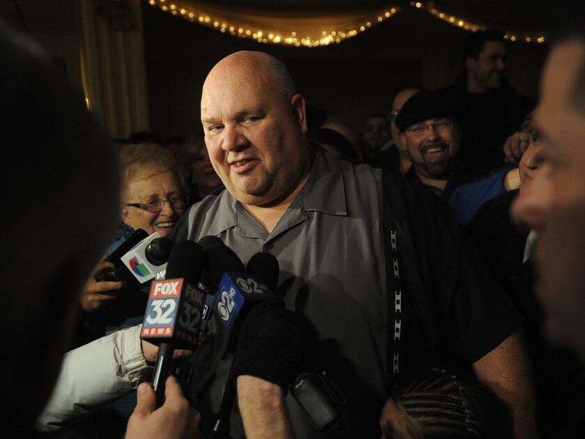 Cicero Town President Larry Dominick talks to the media on election night in 2013. File Photo. | Richard A. Chapman~Sun-Times