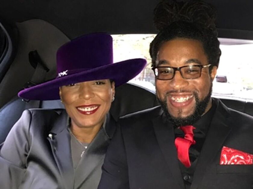 Robbin Kent and her son, Evan Proctor, at Herb Kent’s funeral. | Provided photo