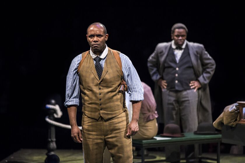 Nathaniel Stampley (foreground) and Jonathan Butler-Duplessis star in “Ragtime” at the Marriott Lincolnshire Theatre. | LIZ LAUREN