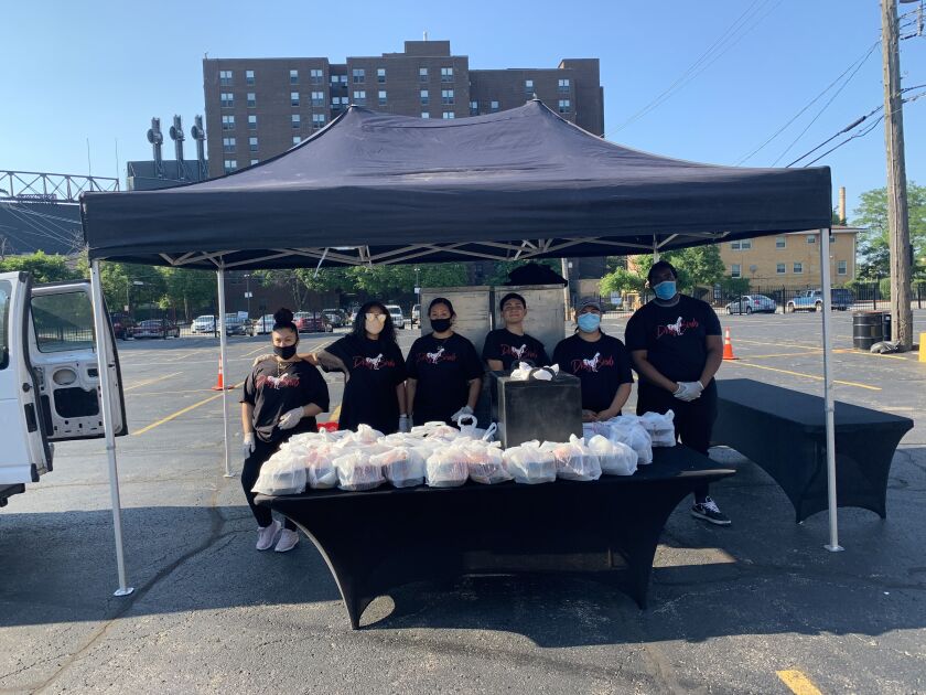 James Sanders and staff at Dirty Birds Southern Kitchen distributed more than 1,800 meals over two weeks through a partnership Chicago Delivers.