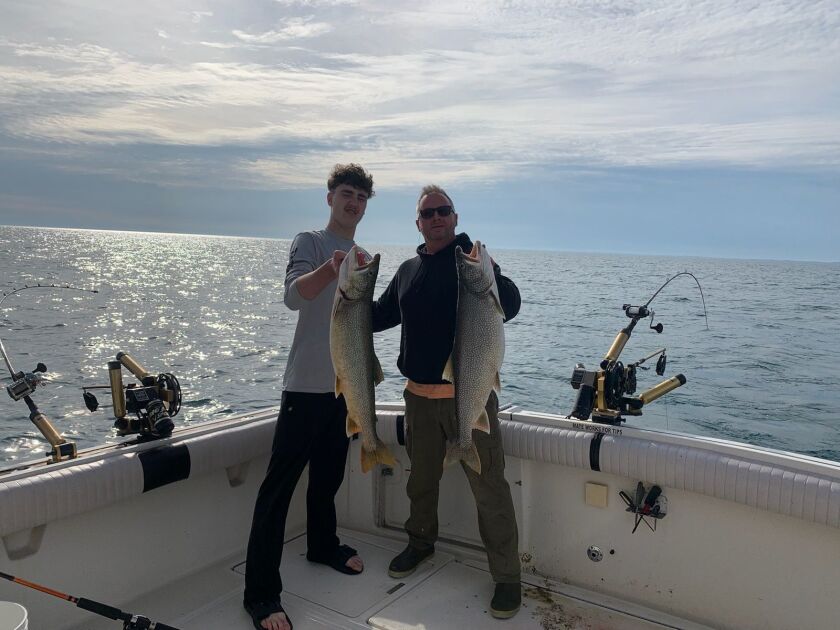 Capt. Rich Sleziak texted, “Father and son action good on Memorial Day aboard Triplecatch.” Provided photo