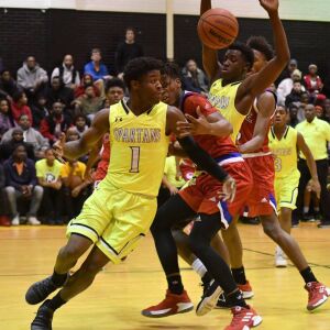 Orr’s Markel Taylor (1) comes up with steal on Curie’s Ramean Hinton (23). Worsom Robinson/For the Sun-Times.
