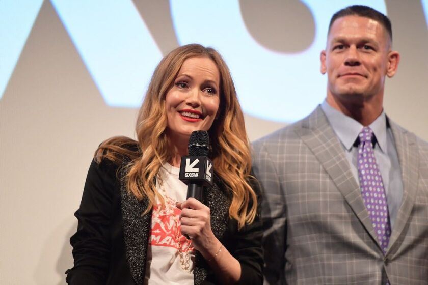 Leslie Mann and John Cena attend the “Blockers” premiere at the Paramount Theatre on March 10, 2018 in Austin, Texas. | Matt Winkelmeyer/Getty Images