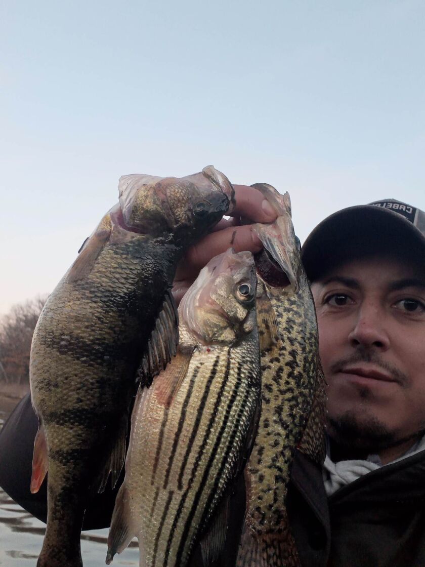 Juan Macias with a good day of fishing at Busse Woods on Sunday. Provided photo