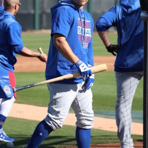 Willson Contreras walks around the batting cages on Field 1 at Riverview Park, the Spring Training home of the Chicago Cubs, in Mesa, AZ. | John Antonoff/For the Sun-Times