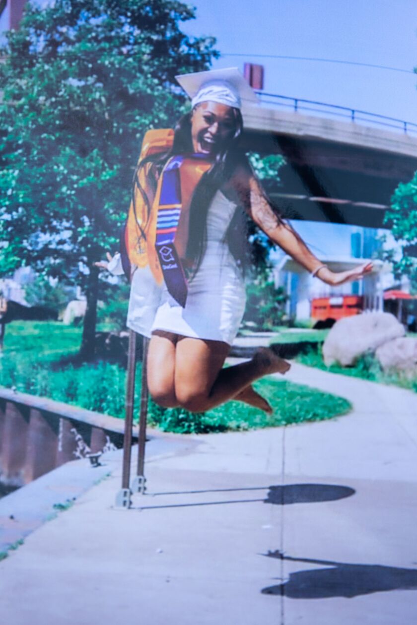 A picture of LaNiyah Murphy was displayed at the Ark of Saint Sabina in the Gresham neighborhood at a memorial for Murphy, who was shot and killed on Tuesday, In 2018, Murphy survived a shot to the head and became outspoken about gun violence. Murphy was fatally shot Jan. 4.
