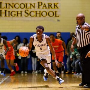 Lincoln Park’s Ismail Habib (4) moves the ball against Young.