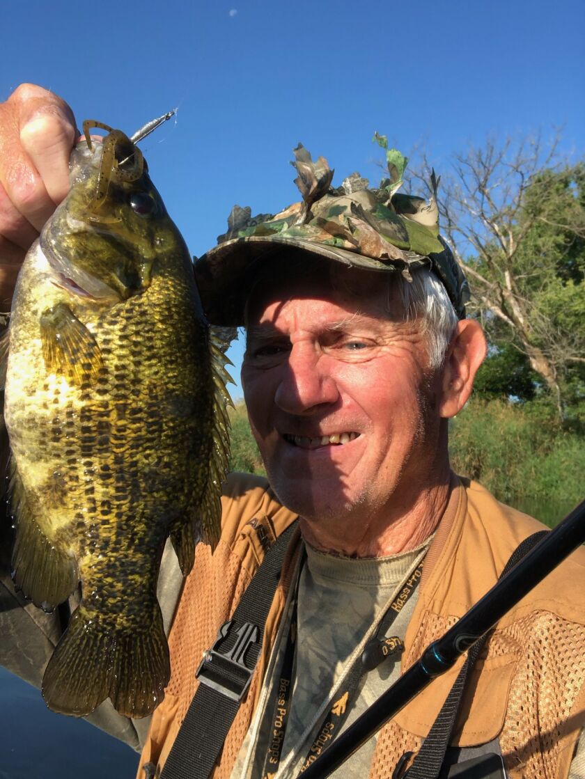 George Peters with a big rock bass. Provided phot