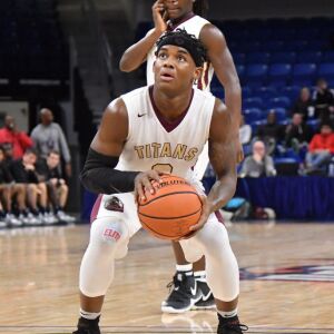 Uplift’s Markese Jacobs (0) takes time at the free throw line. Worsom Robinson/For the Sun-Times.