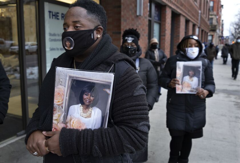 Niall Gulstone of Atlanta, waits on line to attend a public viewing, at the Abyssinian Baptist Church, for Cicely Tyson in the Harlem neighborhood of New York, on Monday.