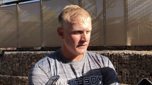 “I was kind of shocked how quick I started to feel better. I thought I’d be on crutches for a week to two weeks,” White Sox outfielder Andrew Vaughn said of his hip injury.