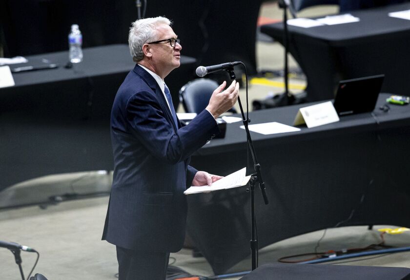 State House Republican Leader Jim Durkin, R-Western Springs, speaks during a House session at the Bank of Springfield Center in January.