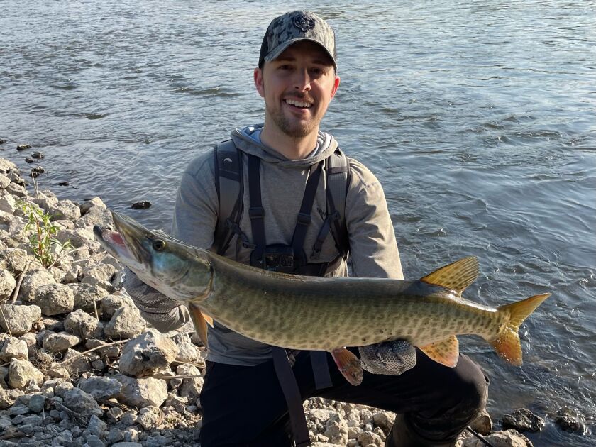 Vince Oppedisano with a muskie from the Fox River. Provided photo