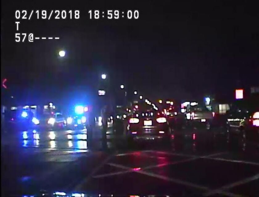 A vehicle driven by a drunk driver got stuck on a railroad crossing Sunday in Riverside | Riverside Police Department.