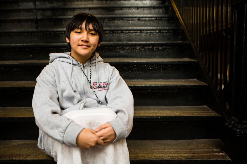 Student Ethan Radaza, a singer at the Chicago Academy for the Arts, Friday, January 31st, 2020. | James Foster/For the Sun-Times