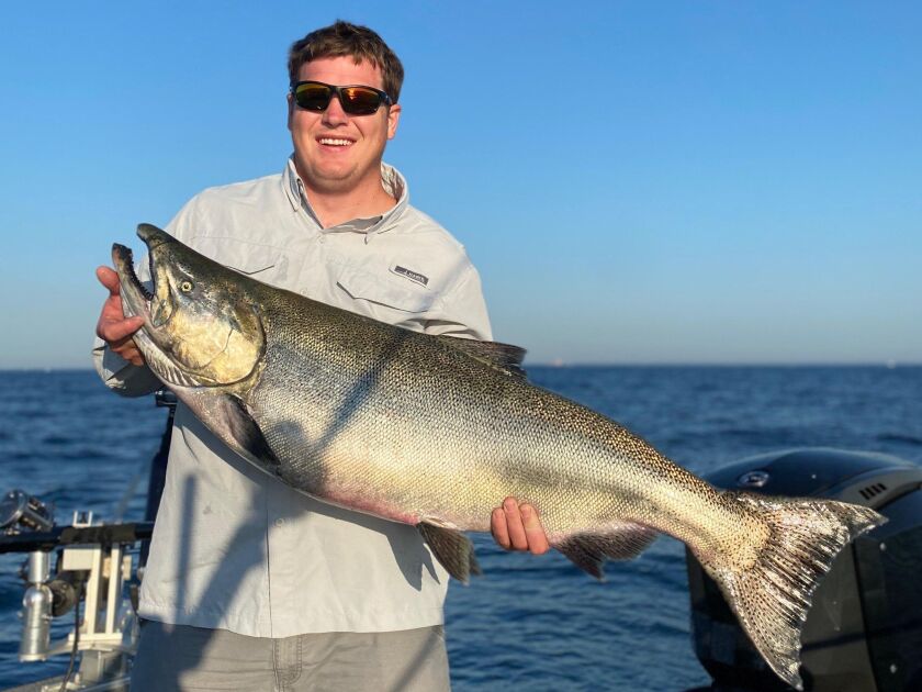 Dan Keifer with his near-record Chinook salmon. Photo provided