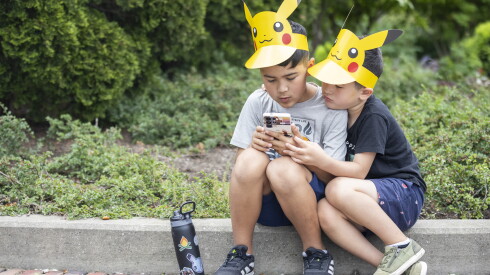 Fans play at Pokémon Go Fest in Grant Park.