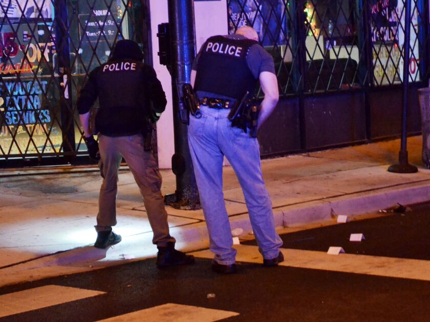 Police investigate a shooting early Saturday in the 100 block of East 51st Street | Justin Jackson/Sun-Times