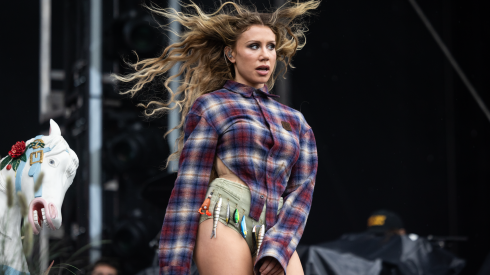 Slayyyter performs on the Bud Light stage on Day 2 of Lollapalooza in Grant Park, Friday, July 31, 2026.