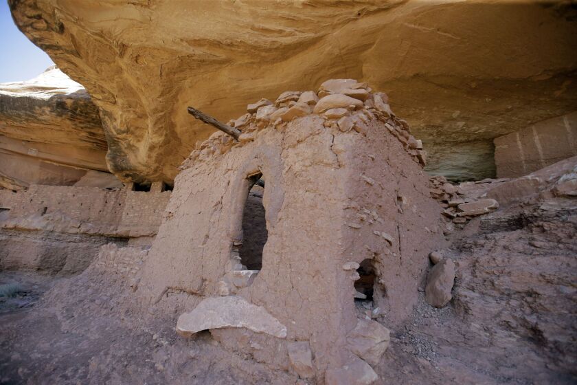 This July 15, 2016, file photo, shows the “Moonhouse” in McLoyd Canyon which is part of Bears Ears National Monument, near Blanding, Utah. (AP Photo/Rick Bowmer, File)