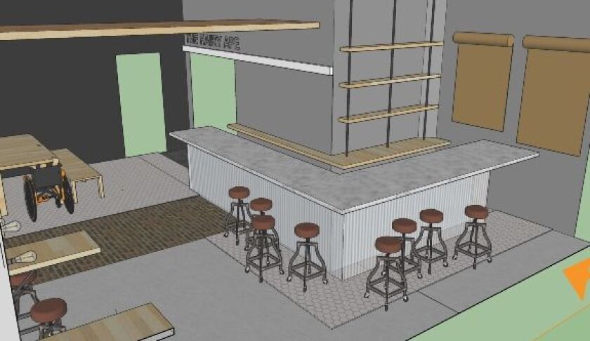 The lobby for Oracle Productions’ new home at 1802 W. Berenice. (Illustration by Eleanor Kahn.)