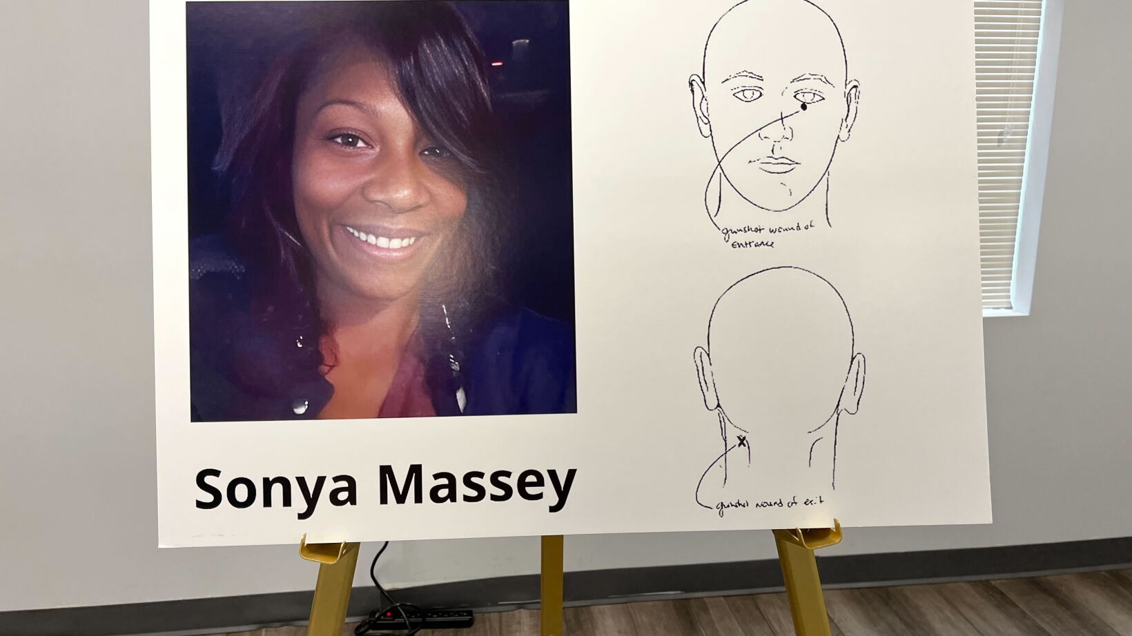 Authopsy Drawing Autopsy shows Sonya Massey was killed by a gunshot under her eye ...
