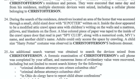 Court records showing some of the allegations against Wade Christofferson.