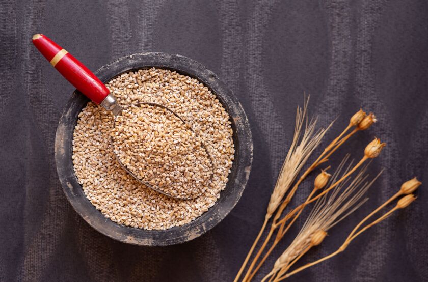 If oats are labeled “steel-cut,” it simply means they were processed with a steel cutter. Nutritionally, there is little difference between steel-cut (pictured) and rolled oats.