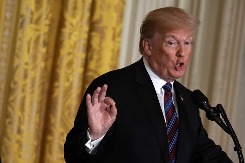 President Donald Trump speaks during a joint news conference in the East Room of the White House April 3, 2018 in Washington, DC. (Photo by Alex Wong/Getty Images)