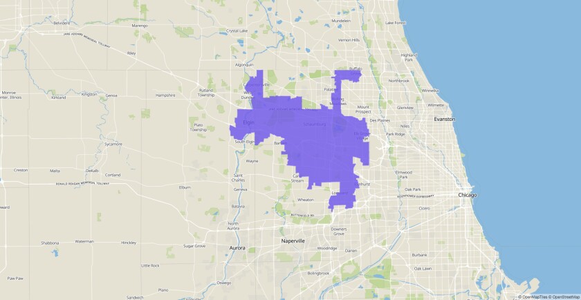 8th Congressional District map, Illinois, U.S. House of Representatives