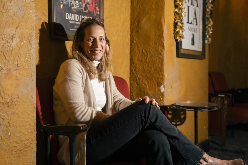 Brody Sheldon, CEO of Music Box Films and co-owner of Music Box Theatre, sits in the lobby of the theater in Lake View, Thursday, Dec. 4, 2025.