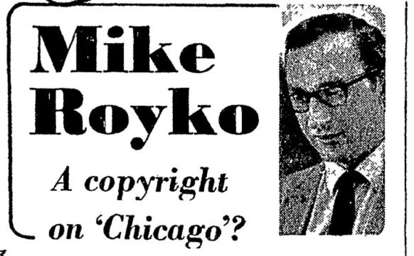 Mike Royko’s column ‘bug’ as it appeared with the original 1975 Chicago Daily News column.
