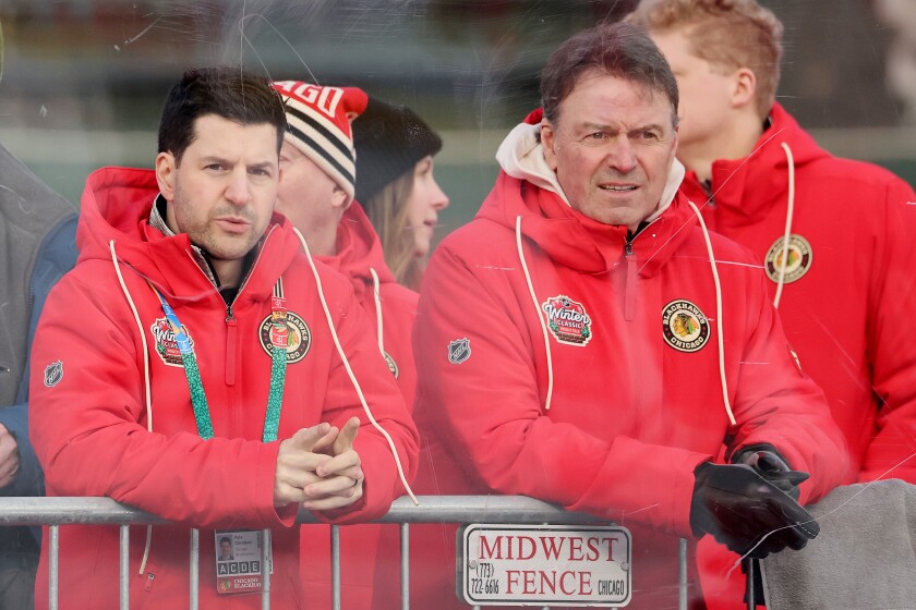 General manager Kyle Davidson and assistant general manager Norm Maciver