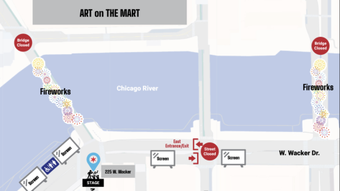 A map of downtown street closures on New Year's Eve.