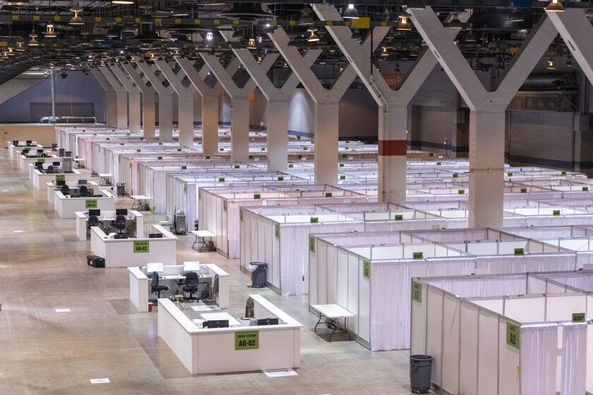 Finished medical rooms at McCormick Place’s emergency coronavirus hospital as it was opening in April.