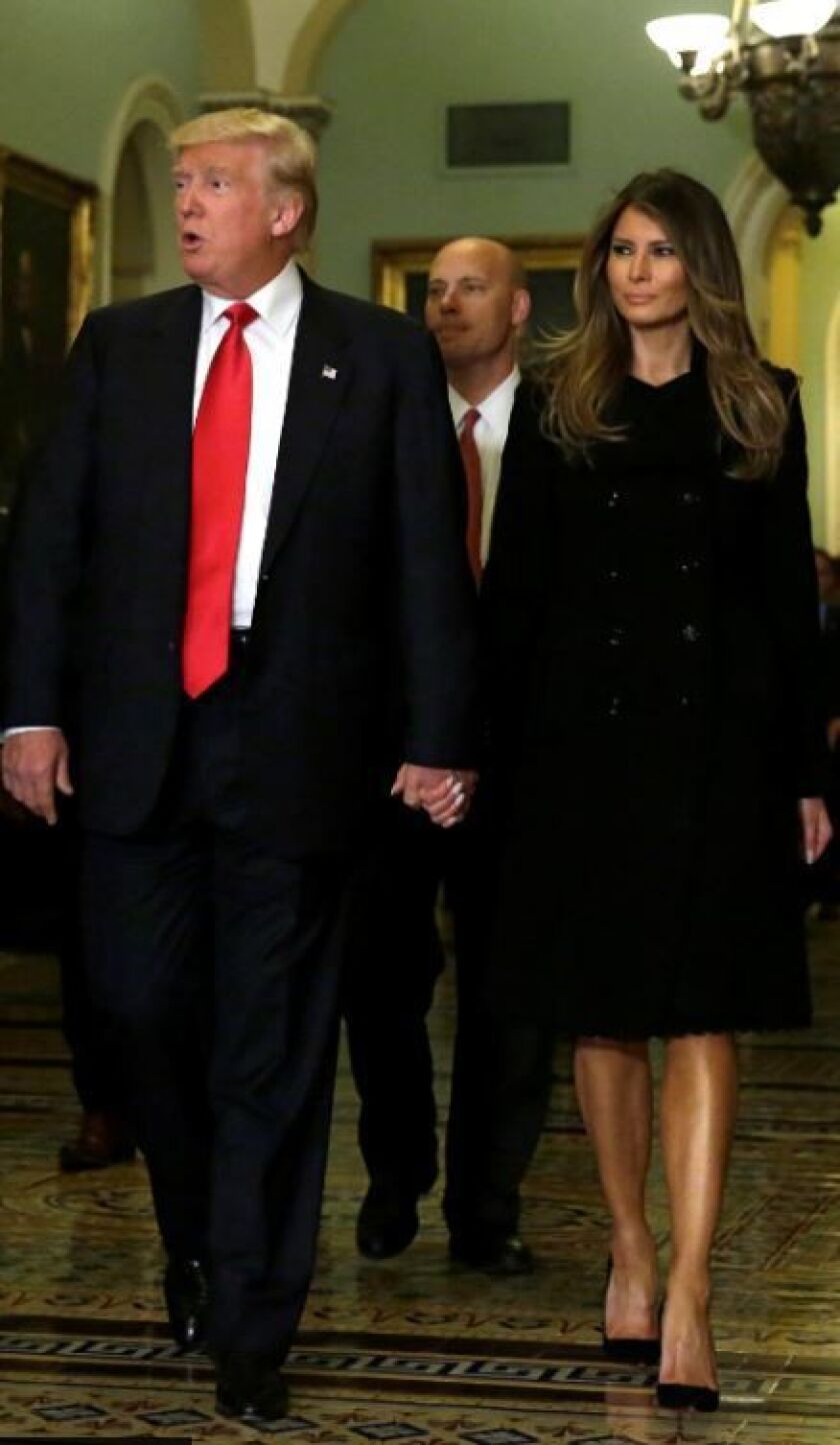 US President-elect Donald Trump Melania Trump on Capitol Hill in Washington, DC on November 10, 2016. | Uri Gripas/AFP/Getty Images