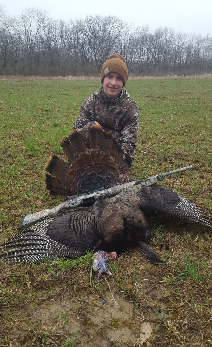 Andrew Williams bagged his first turkey during Illinois’ record harvest in the youth season. Photo provided.