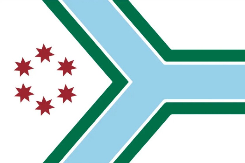 Cook County’s new flag, revealed Tuesday, was designed by Drew Duffy, a student at Glenbrook South High School who took part in a flag design contest.