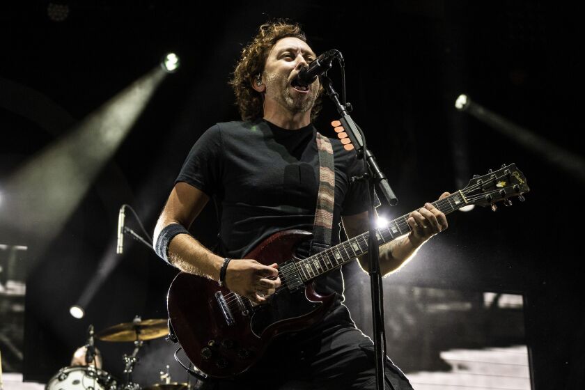 Tim McIlrath of Rise Against, performs on Day 3 of Riot Fest in Douglass Park.
