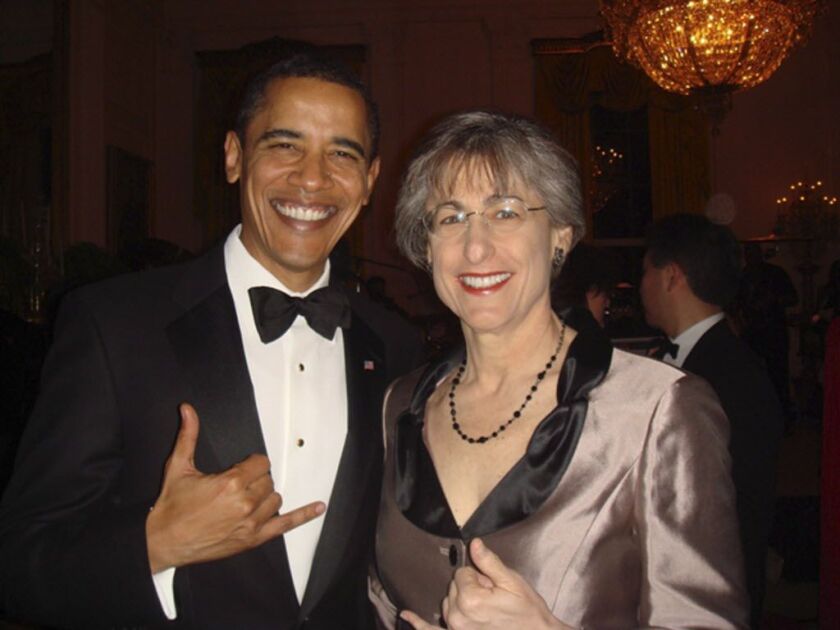 President Barack Obama poses for a photo with Hawaii Gov. Linda Lingle during a 2009 visit to the White House in Washington. Photo provided by the Office of the Hawaii Governor. (AP Photo/Office of the Hawaii Governor)