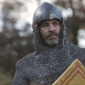 This image released by Netflix shows Chris Pine in a scene from David Mackenzie’s Robert the Bruce epic “Outlaw King,” premiering on Nov. 9. | David Eustace/Netflix via AP