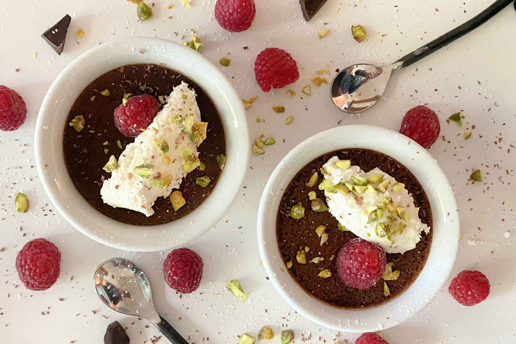 Chocolate-raspberry pots de creme a classic Valentine's Day dessert ...