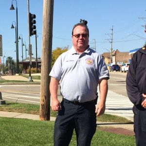 Fox River Grove Fire Protection District Chief Bob Kreher, left, and his brother, Barrington Countryside Fire Protection District Chief Jim Kreher. Both were with Fox River Grove fire back in 1995. The fire house is less than a block away from the crash site.