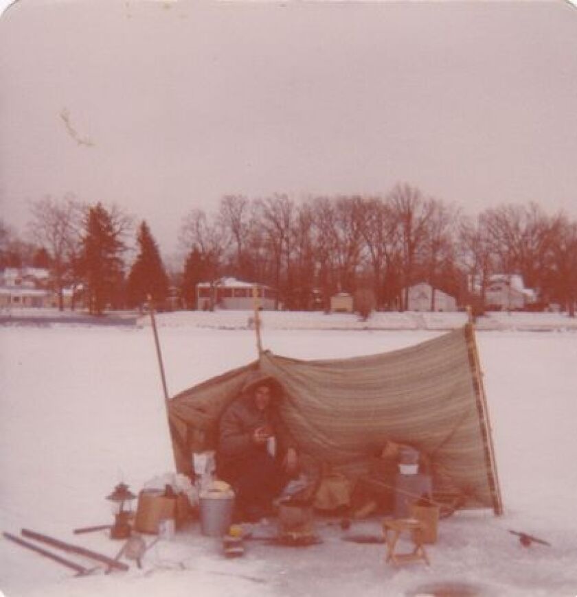 Dave Brandes found a photo from his first ice-fishing trip in the late ‘70s on Lake Catherine on the Chain O’Lakes. “I talked my uncle into it and we brought everything we owned and had no idea what we were doing. We had our long open-water poles to use and chopped through almost two feet of ice with a tire iron. We caught one fish that day a small perch, but it was the beginning of lifelong passion for my uncle and me.” Provided photo