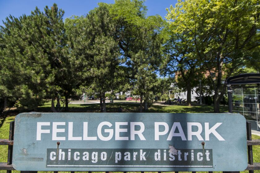 Fellger Park in Roscoe Village. | Tyler LaRiviere/Sun-Times