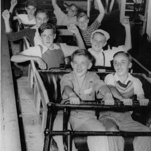 Chicago Sun-Times newspaper delivery boys enjoying a visit to Riverview Park in 1942. | Sun-Times Archives