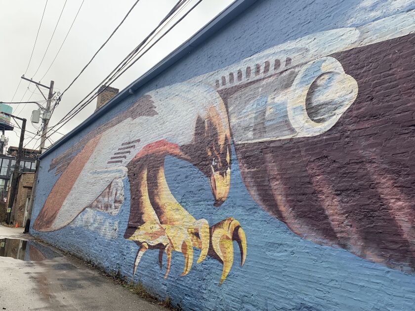 Debbie Peterson’s mural on one side of her building at 412 N. Peoria St.
