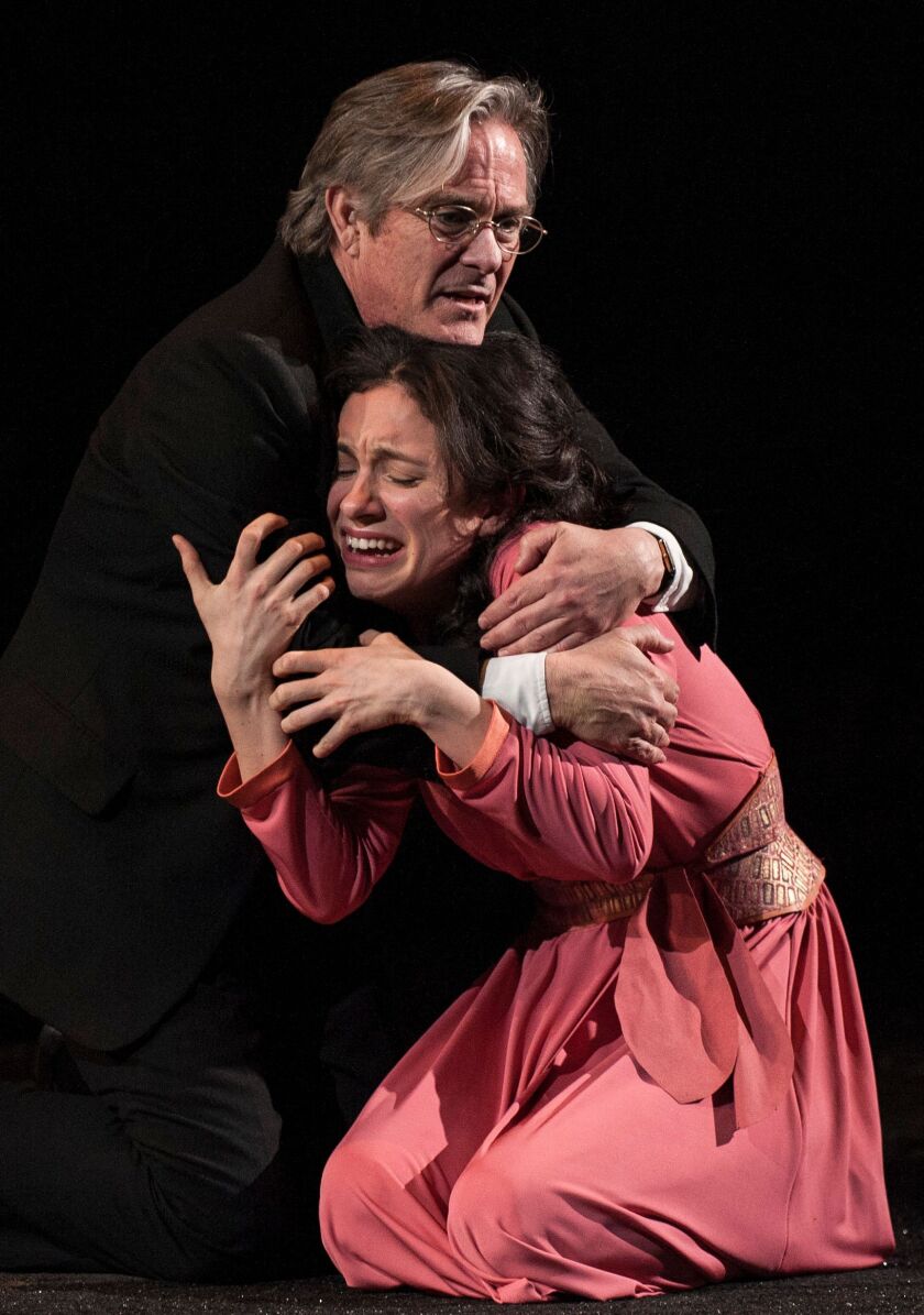 James Newcomb (as the Duke) and Alejandra Escalante (as (Isabella) in Goodman Theatre’s 2013 production of “Measure for Measure,” directed by Robert Falls. | LIZ LAUREN PHOTO