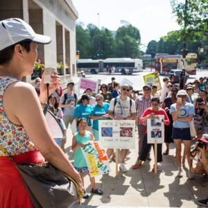 Japanese-American groups march in the Families Belong Together rally. | James Foster/For the Sun-Times