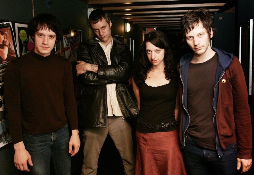 The Chicago based rock group The Ponys are seen after their performance at the Paradise Rock Club in Boston, Tuesday, April 5, 2005. (AP Photo/ Robert E. Klein)
